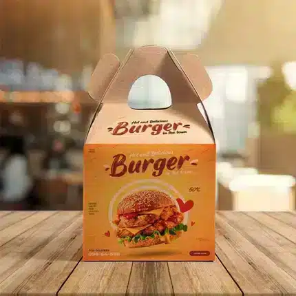 Custom Printed Kraft Burger Boxes